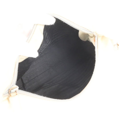 Prada White Tag Tessuto Nylon Triangle Logo Shoulder Bag Clear Handle — view 7