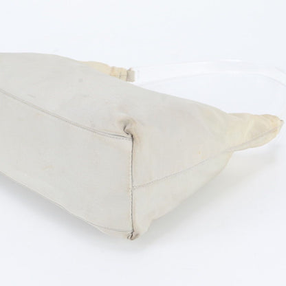 Prada White Tag Tessuto Nylon Triangle Logo Shoulder Bag Clear Handle — view 4