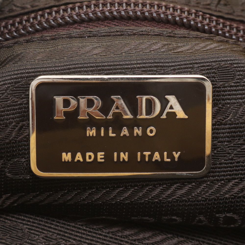 Prada White Tag Tessuto Nylon Triangle Logo Tote — view 8