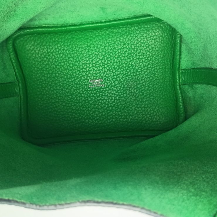 Hermes Handbag Picotin Lock PM Bamboo Taurillon Clemence Silver — view 7