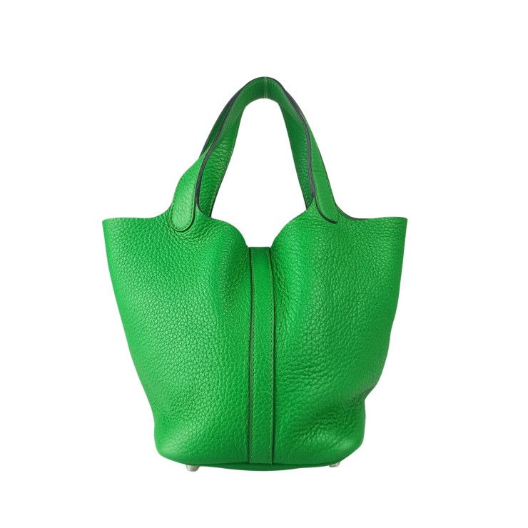 Hermes Handbag Picotin Lock PM Bamboo Taurillon Clemence Silver — view 3