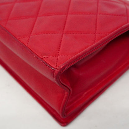 Chanel Shoulder Bag Quilted Lambskin Red Gold — view 6