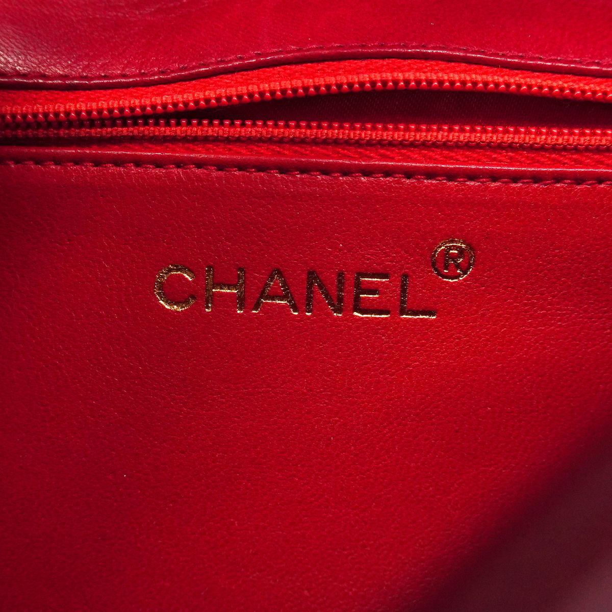 Chanel Shoulder Bag Quilted Lambskin Red Gold — view 5