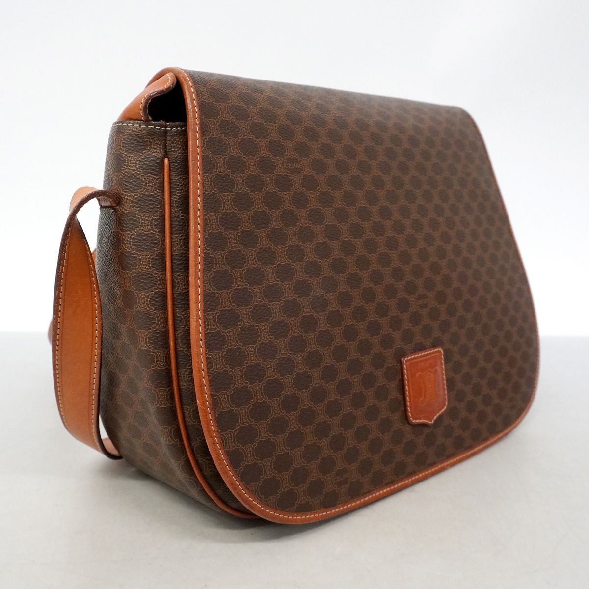 Celine Shoulder Bag Macadam Brown Gold — view 2