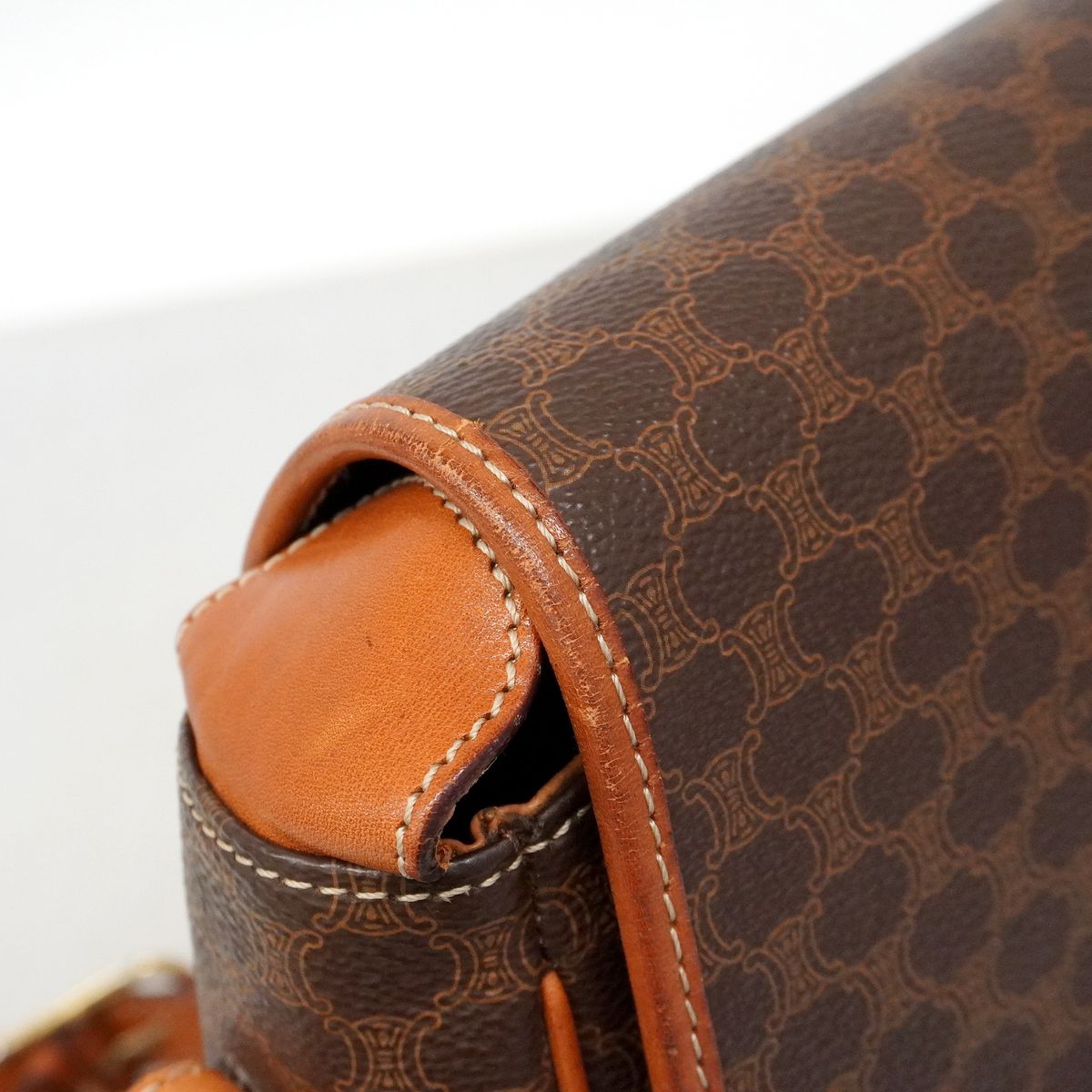 Celine Shoulder Bag Macadam Brown Gold — view 7