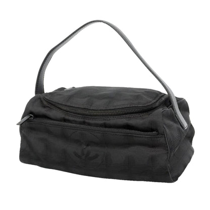 Chanel Vanity Bag New Travel Nylon Black Silver