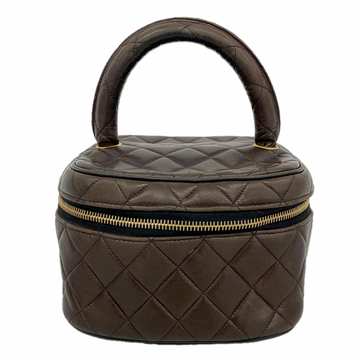 Chanel Vanity Bag Quilted Lambskin Black Gold