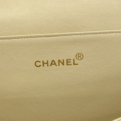 Chanel Shoulder Bag Quilted Face Lambskin Beige Gold — view 5