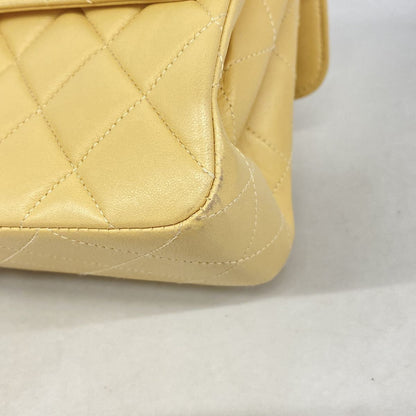 Chanel Shoulder Bag Quilted Face Lambskin Beige Gold — view 7