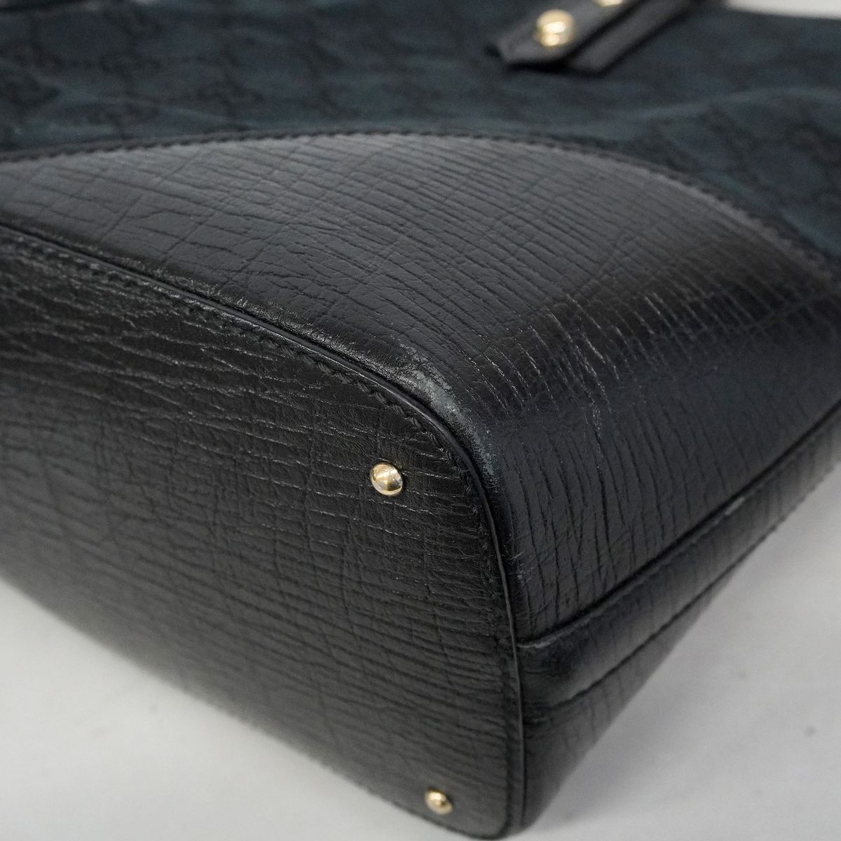 Gucci Tote GG Canvas Horsebit Black Gold — view 6