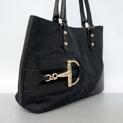 Gucci Tote GG Canvas Horsebit Black Gold — view 2