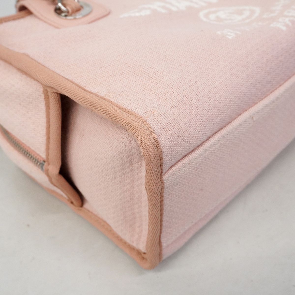 Chanel Handbag Deauville Canvas Pink Silver 2-Way Bag — view 6