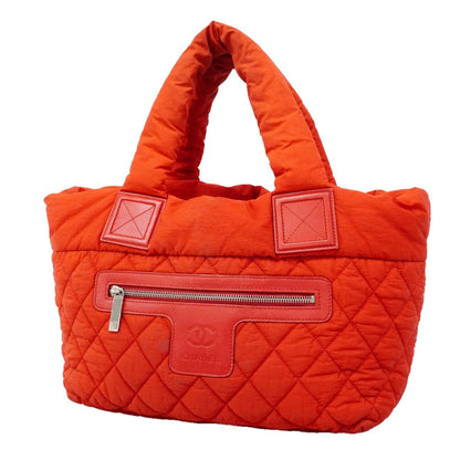 Chanel Tote Coco Cocoon Nylon Red Silver