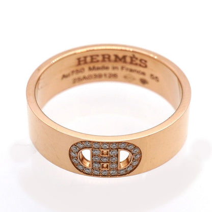 Hermes Ring H D'ancre 18k Pink Gold Diamond — view 3