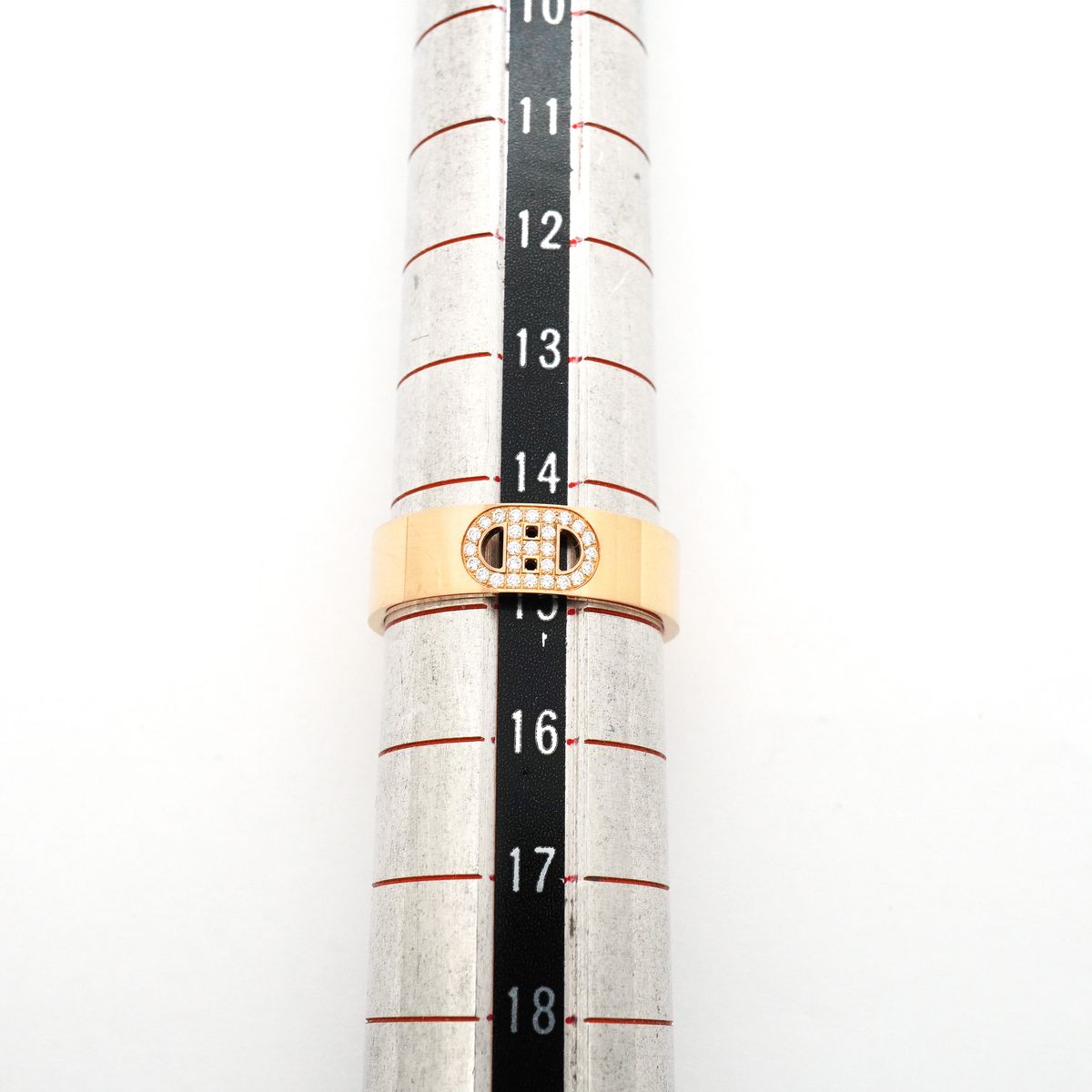 Hermes Ring H D'ancre 18k Pink Gold Diamond — view 5