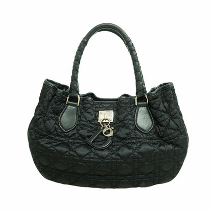 Dior Handbag Cannage Nylon Black Silver
