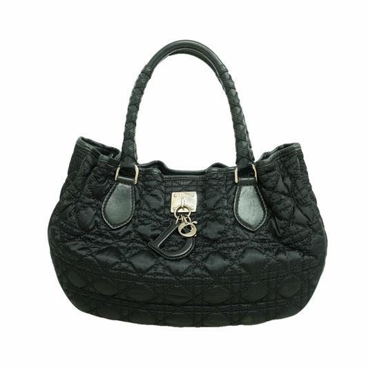 Dior Handbag Cannage Nylon Black Silver