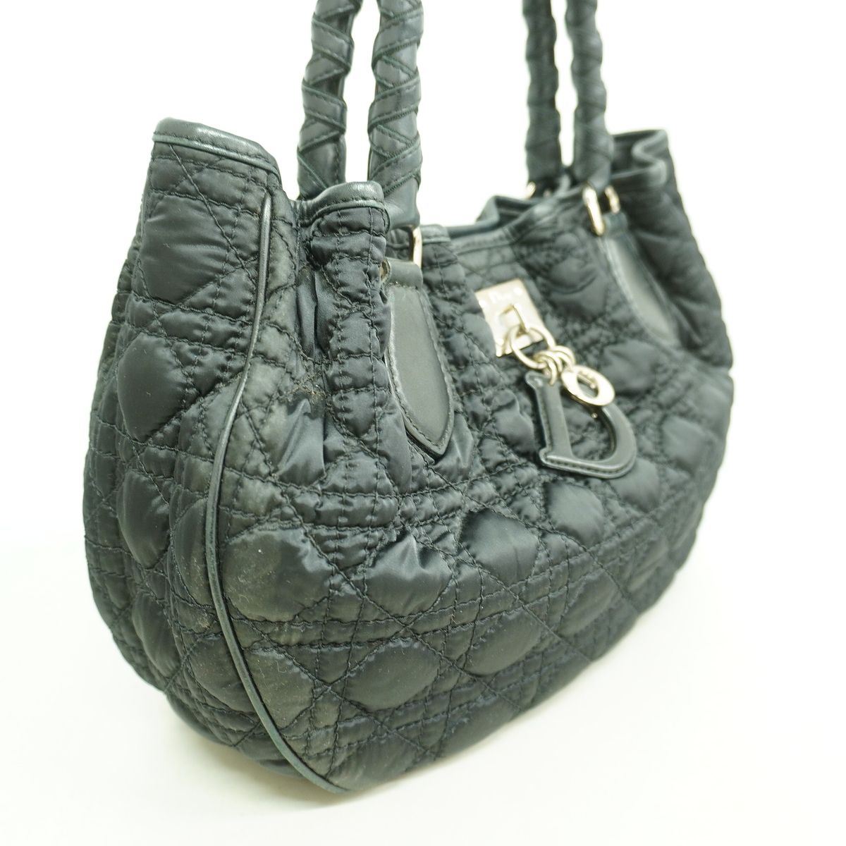 Dior Handbag Cannage Nylon Black Silver — view 2