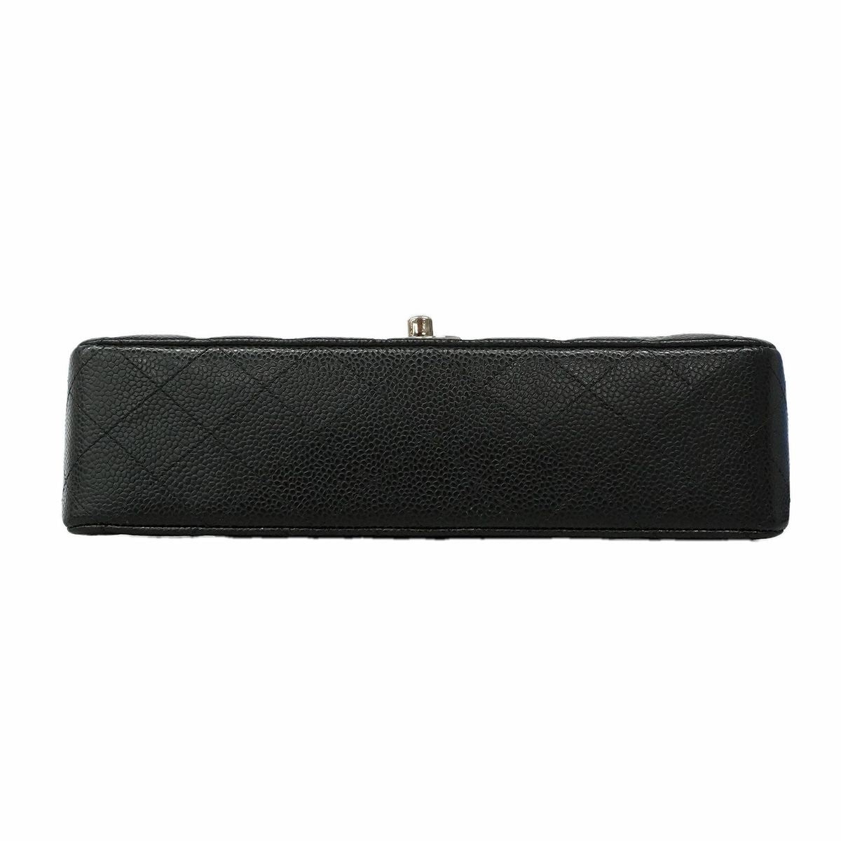 Chanel Shoulder Bag Quilted Caviar Leather Black Silver — view 3