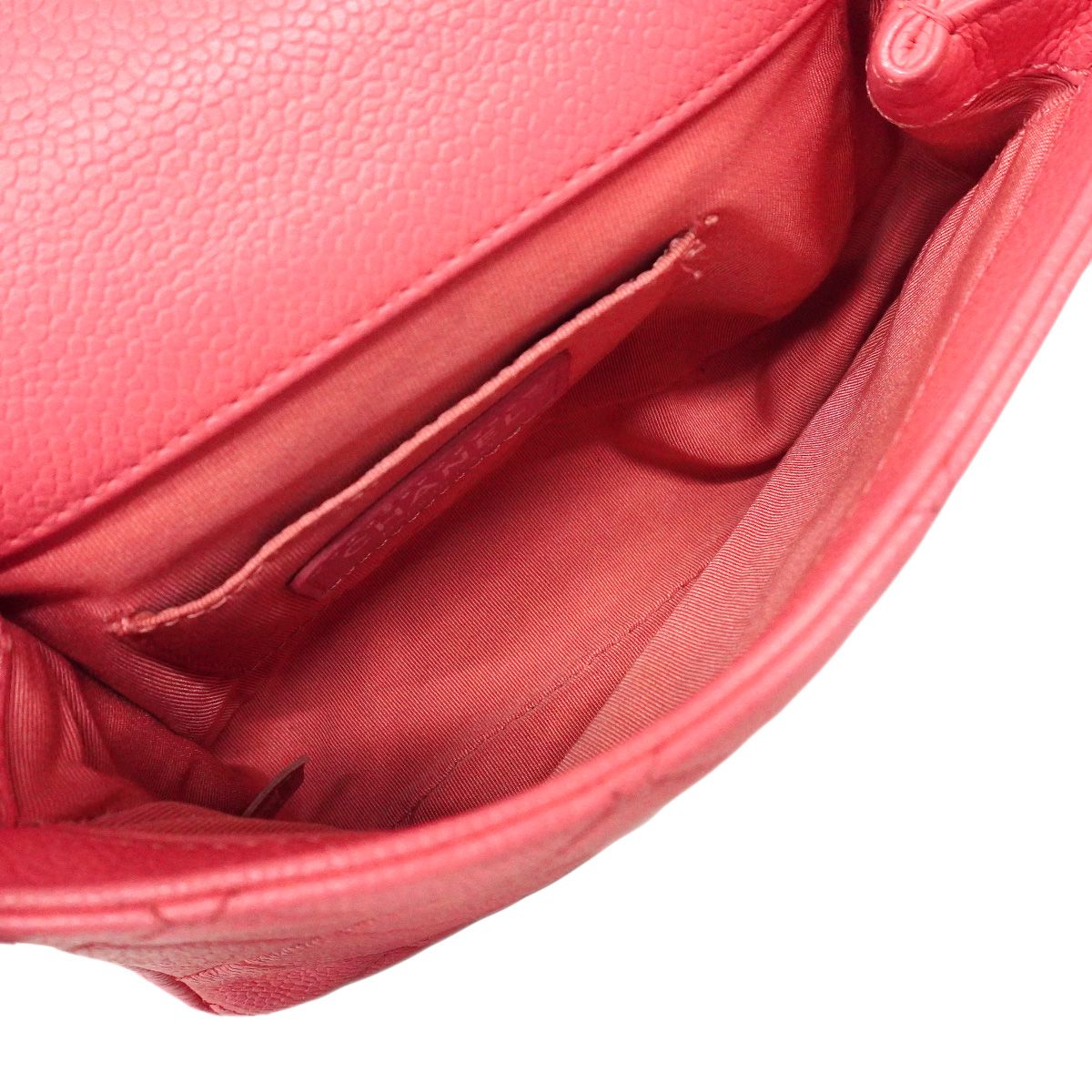 Chanel Shoulder Bag Mini Quilted Caviar Leather Pink Silver — view 4