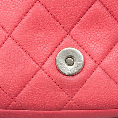 Chanel Shoulder Bag Mini Quilted Caviar Leather Pink Silver — view 6