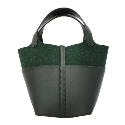 Hermes Handbag Picotin Lock PM Go Team Felt Swift Vert Fonce Silver — view 7