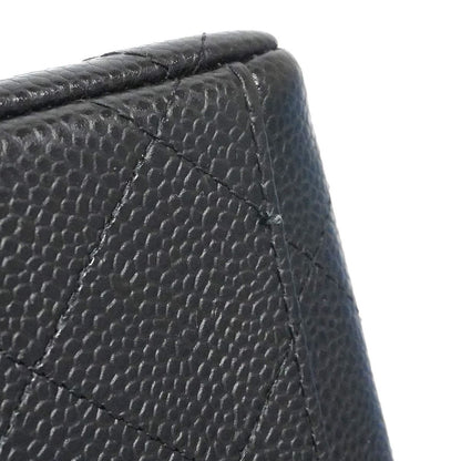 Chanel Shoulder Bag Maxi Quilted Caviar Leather Black Silver — view 8