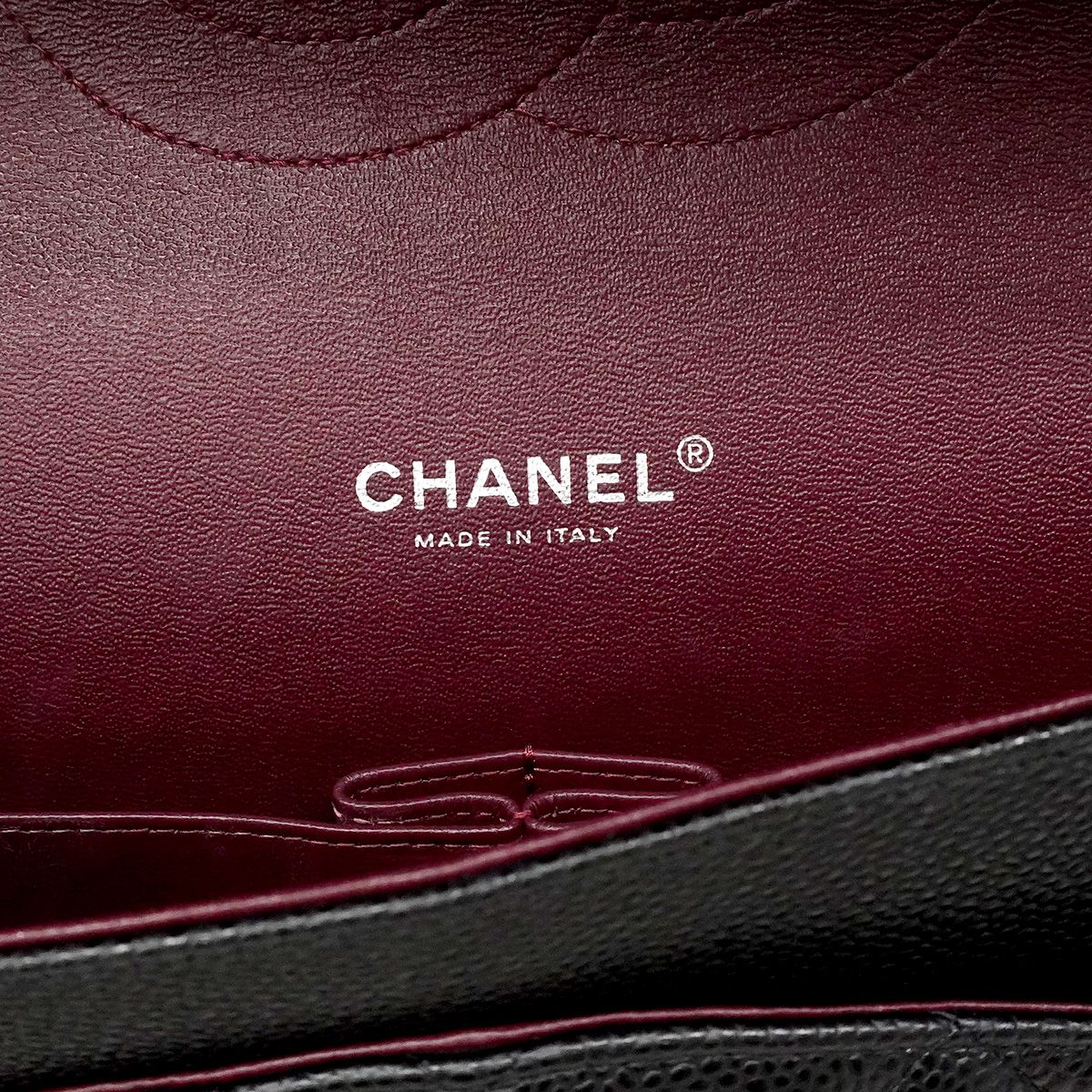 Chanel Shoulder Bag Maxi Quilted Caviar Leather Black Silver — view 5