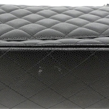 Chanel Shoulder Bag Maxi Quilted Caviar Leather Black Silver — view 7