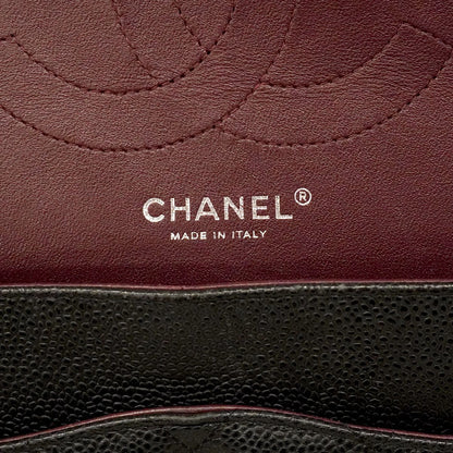 Chanel Shoulder Bag Maxi Quilted Caviar Leather Black Silver — view 5