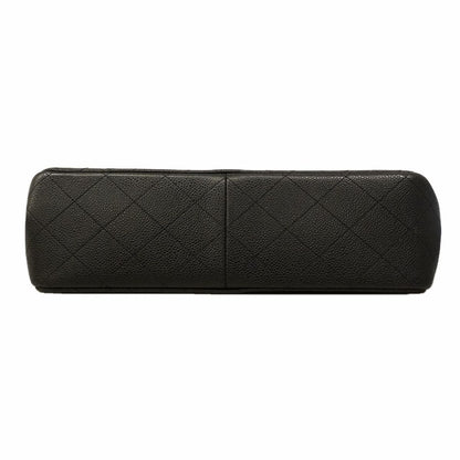 Chanel Shoulder Bag Maxi Quilted Caviar Leather Black Silver — view 3