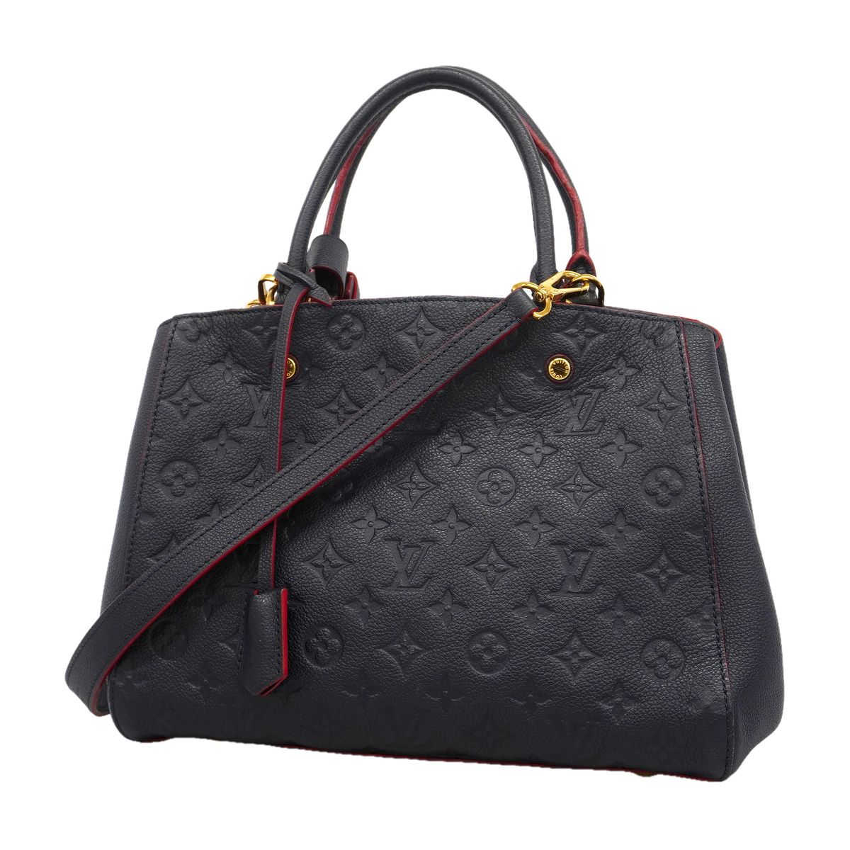 Louis Vuitton Handbag Monogram Empreinte Montaigne BB Marine Rouge 2-Way Bag