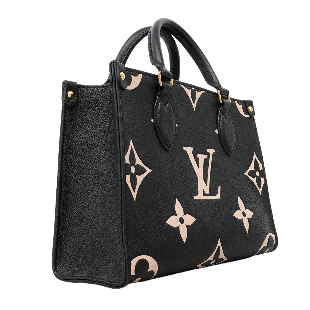 Louis Vuitton Handbag Monogram Empreinte Bicolor on the Go PM Black Beige 2-Way — view 2