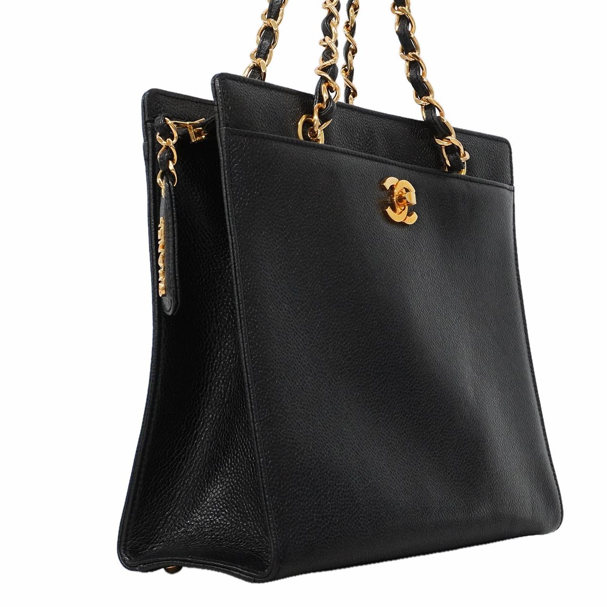 Chanel Handbag Caviar Leather Black Gold — view 2