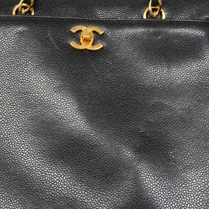 Chanel Handbag Caviar Leather Black Gold — view 7