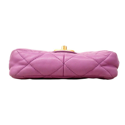 Chanel Shoulder Bag Mini Quilted Lambskin Purple Gold — view 3