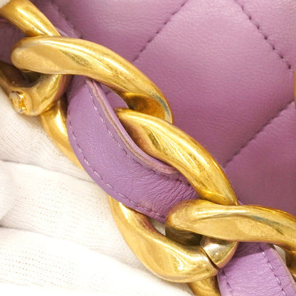 Chanel Shoulder Bag Mini Quilted Lambskin Purple Gold — view 6