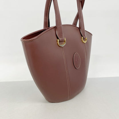Cartier Handbag Must Leather Bordeaux Gold — view 2