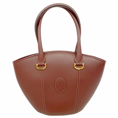 Cartier Handbag Must Leather Bordeaux Gold