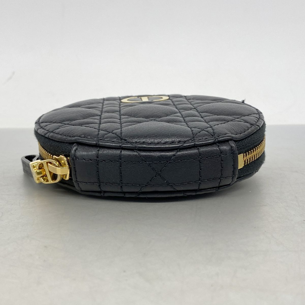 Dior Shoulder Bag Cannage Leather Black Gold — view 3