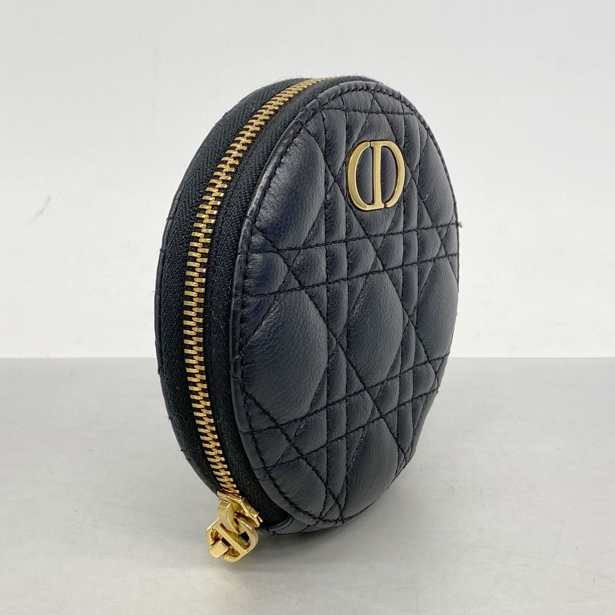 Dior Shoulder Bag Cannage Leather Black Gold — view 2