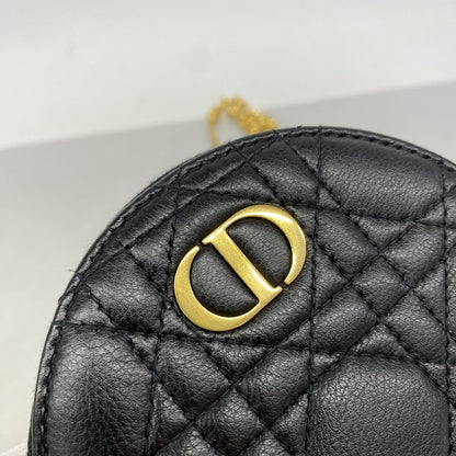 Dior Shoulder Bag Cannage Leather Black Gold — view 6
