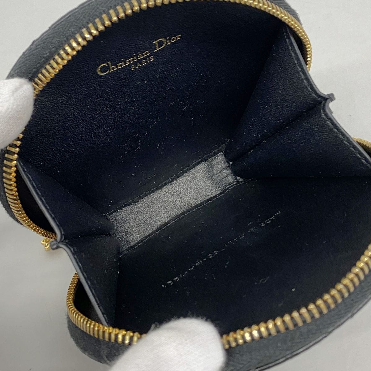 Dior Shoulder Bag Cannage Leather Black Gold — view 4