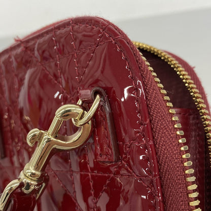 Dior Handbag Cannage Patent Bordeaux Gold 2-Way Bag — view 6