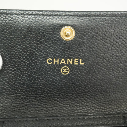 Chanel Wallet on Chain Boy Caviar Leather Black Gold Shoulder Bag — view 5