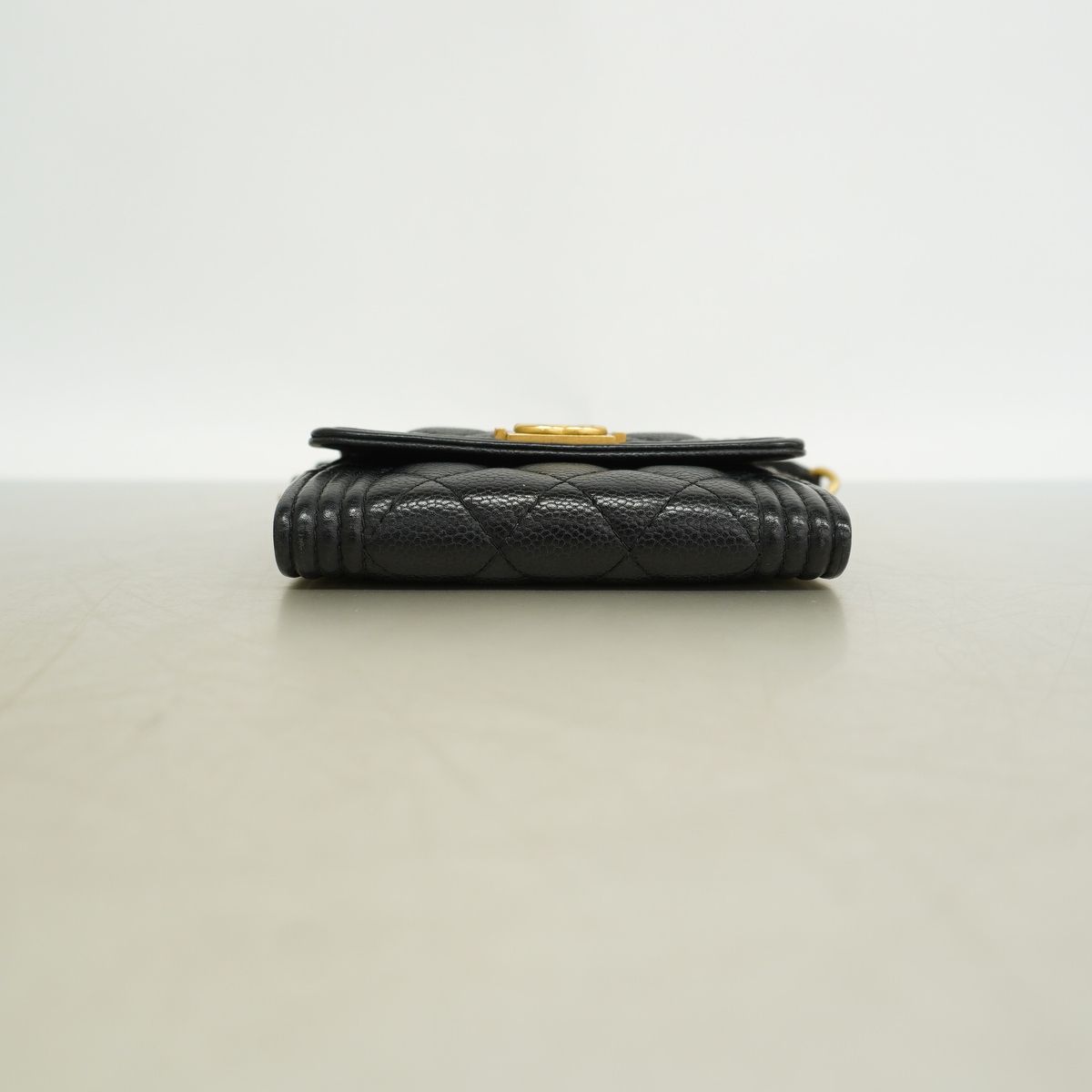 Chanel Wallet on Chain Boy Caviar Leather Black Gold Shoulder Bag — view 3