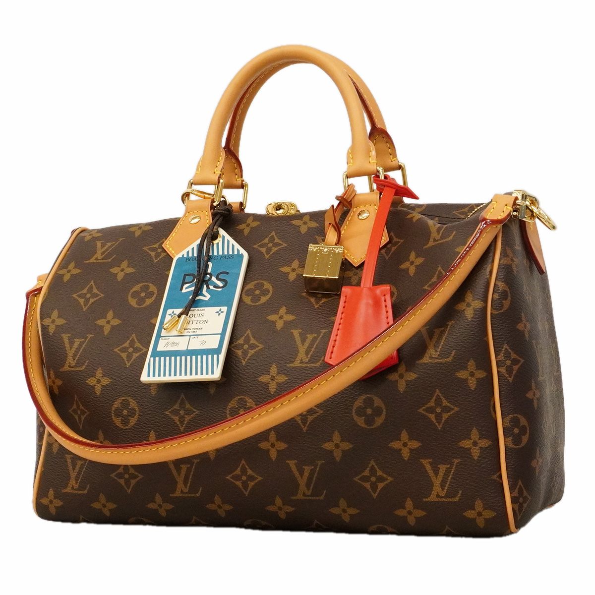 Louis Vuitton Handbag Monogram Speedy Bandouliere Brown Red 2-Way Bag