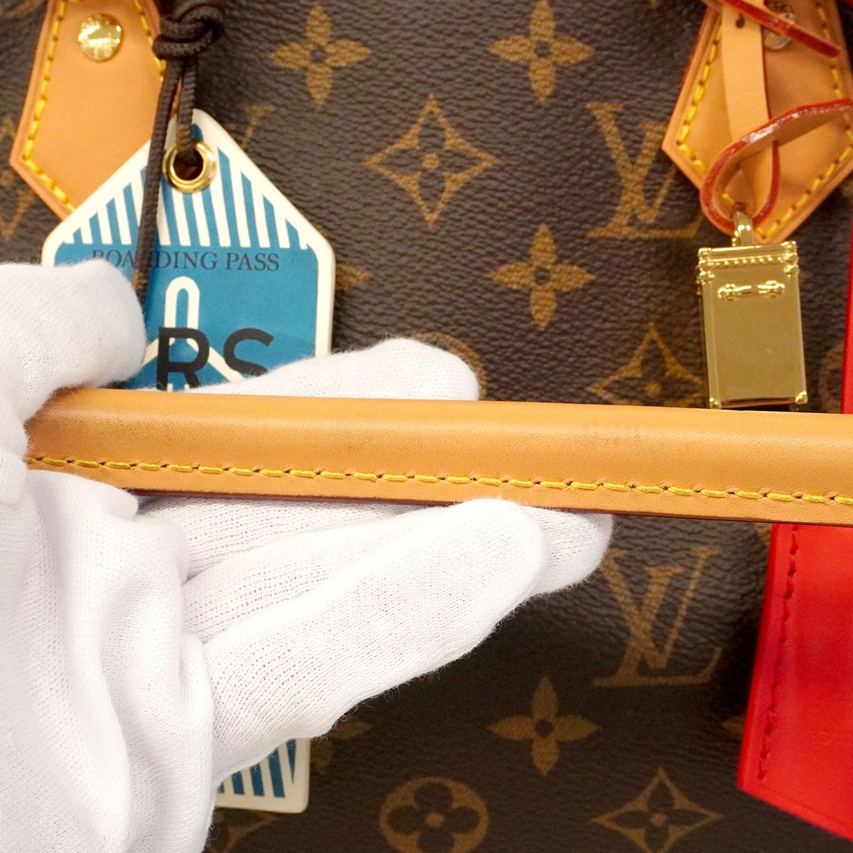 Louis Vuitton Handbag Monogram Speedy Bandouliere Brown Red 2-Way Bag — view 8