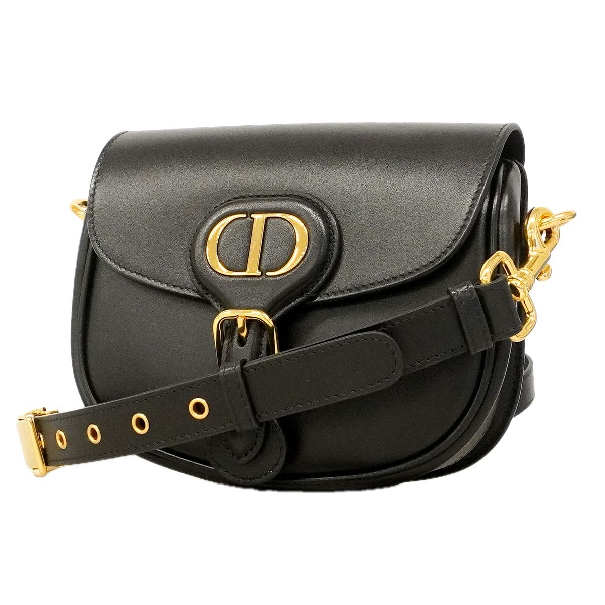Dior Shoulder Bag Bobbi Leather Black Gold