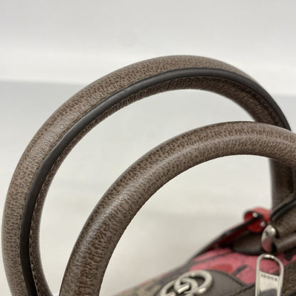 Gucci Handbag GG Camouflage Brown Red Pink Silver 2-Way Bag — view 7